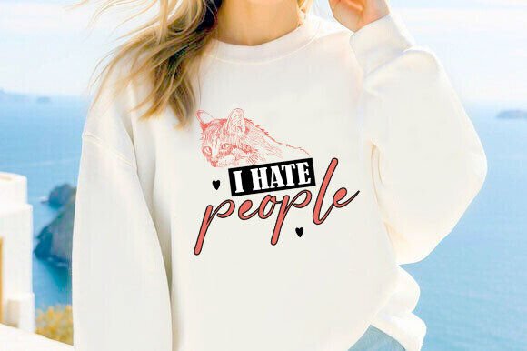 I Hate People Svg Png, Funny Cat Design Review